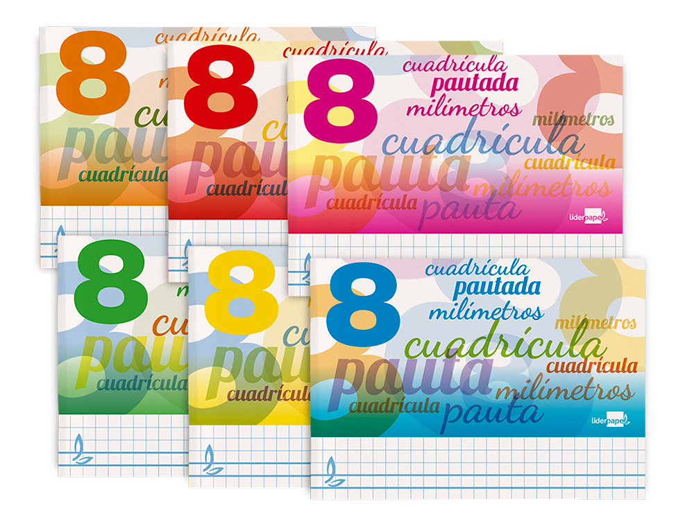 LIBRETA LIDERPAPEL PAUTAGUIA TAPA CARTONCILLO 32 HOJAS DIN A5 70GR CUADRICULADO PAUTADO 8 MM APAISADO CON MARGEN