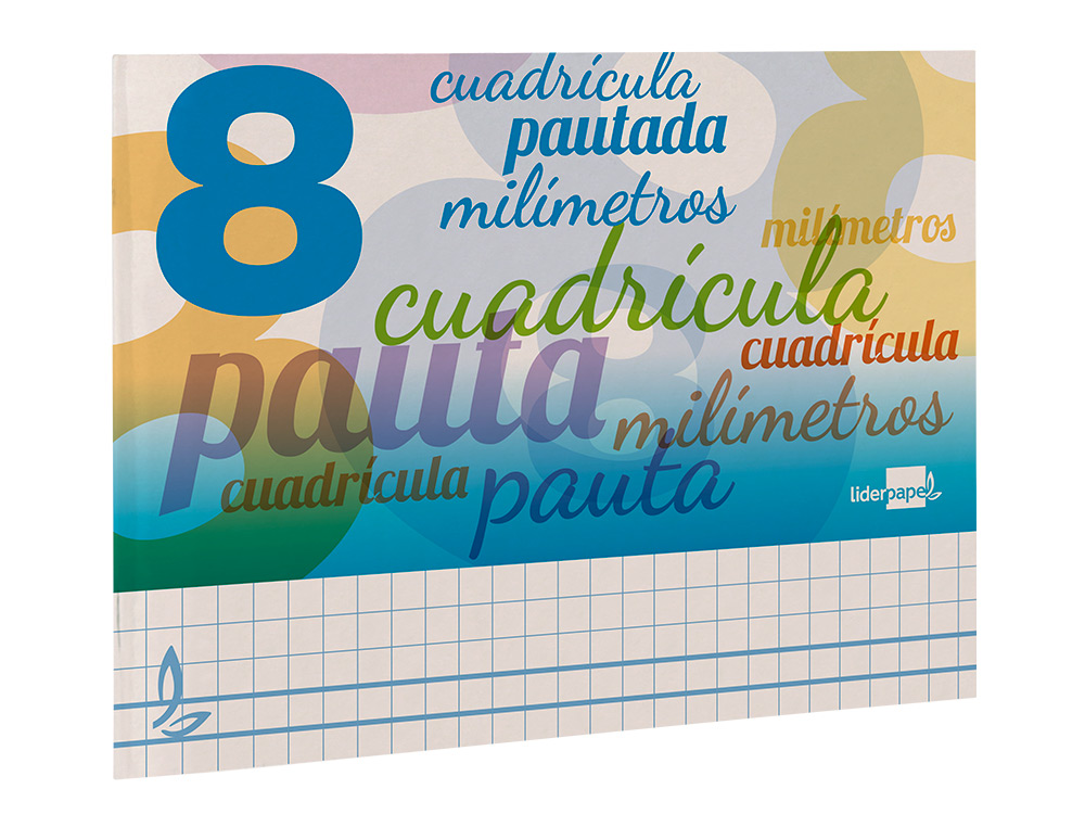 LIBRETA LIDERPAPEL PAUTAGUIA TAPA CARTONCILLO 32 HOJAS DIN A5 70GR CUADRICULADO PAUTADO 8 MM APAISADO CON MARGEN