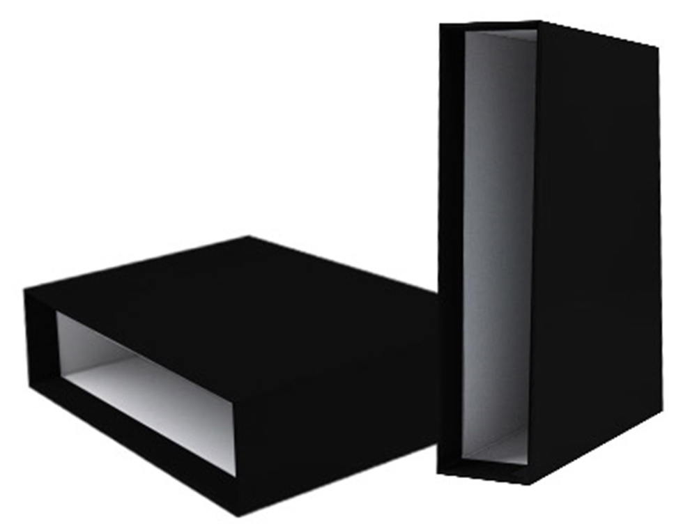 CAJA ARCHIVADOR LIDERPAPEL DE PALANCA CARTON FOLIO DOCUMENTA LOMO 75MM COLOR NEGRO