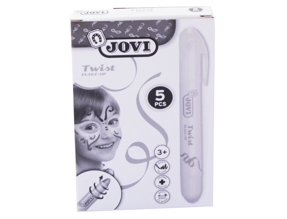 BARRA DE MAQUILLAJE JOVI TWIST MAKE-UP BLANCA CAJA DE 5 UNIDADES