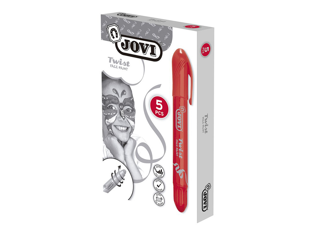 BARRA DE MAQUILLAJE JOVI TWIST MAKE-UP ROJO CAJA DE 5 UNIDADES