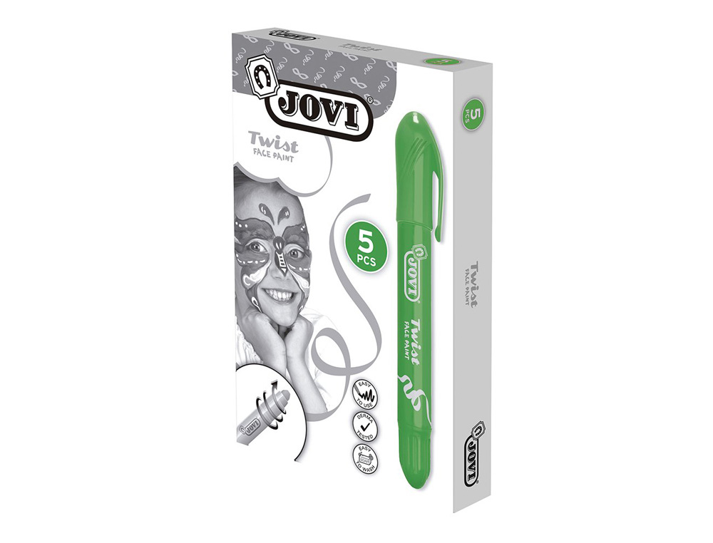 BARRA DE MAQUILLAJE JOVI TWIST MAKE-UP VERDE CAJA DE 5 UNIDADES