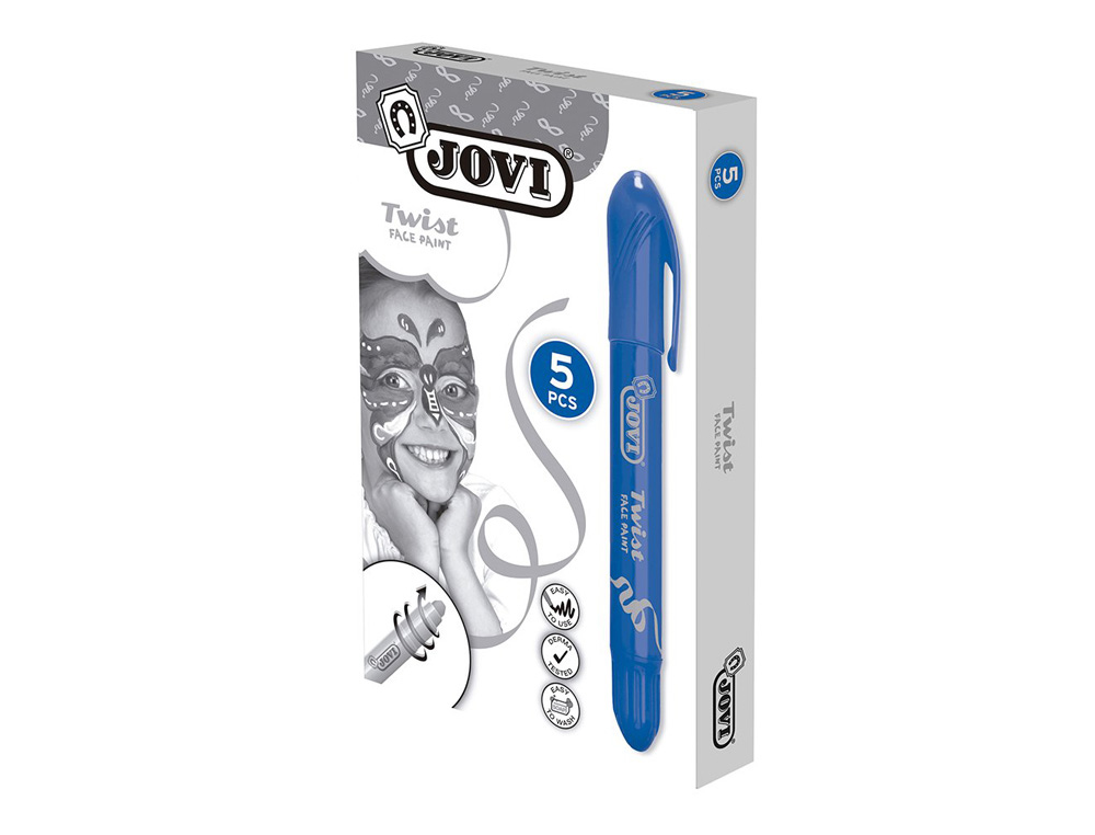 BARRA DE MAQUILLAJE JOVI TWIST MAKE-UP AZUL CAJA DE 5 UNIDADES