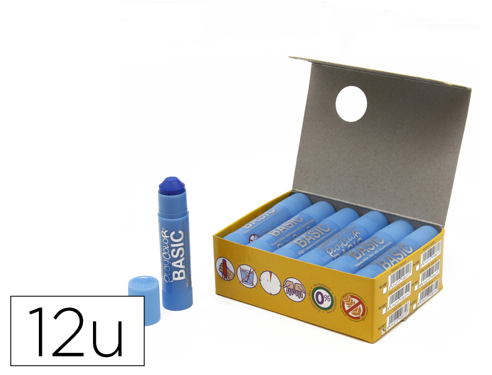TEMPERA SOLIDA PLAYCOLOR BASIC ONE 10 GR AZUL CLARO CAJA DE 12 UNIDADES