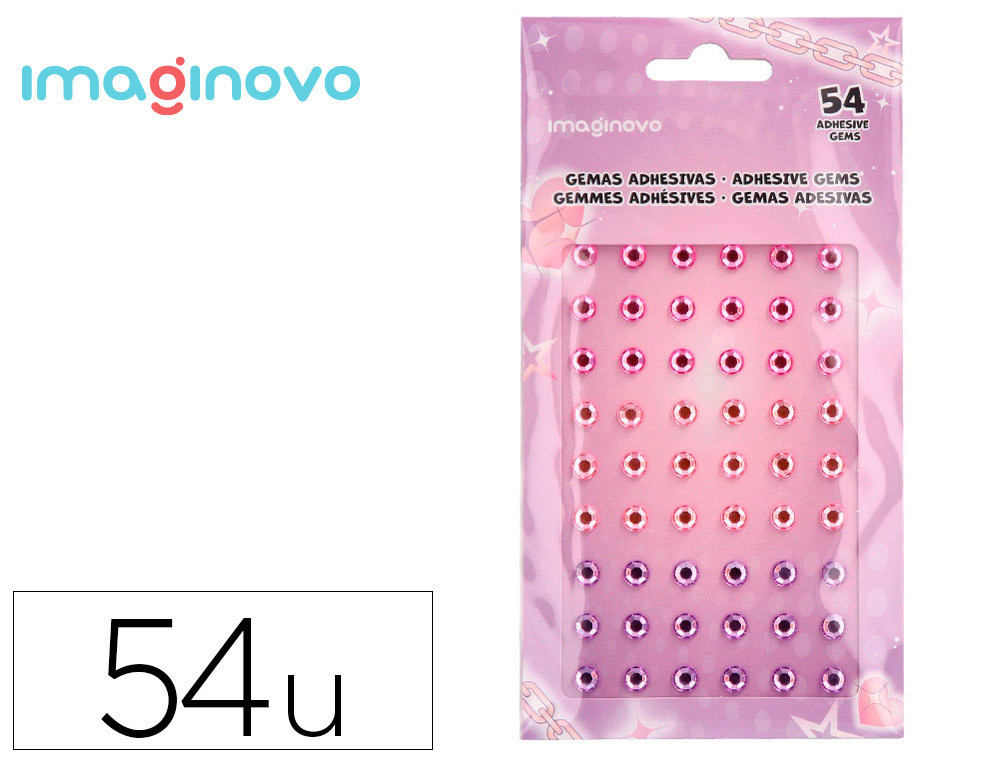 PEGATINAS IMAGINOVO GEMAS ROSAS Y MORADAS BRILLANTES CON RELIEVE PARA TODAS SUPERFICIES 190X105 MM EN