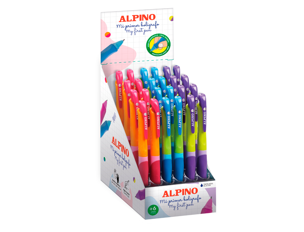 BOLIGRAFO ALPINO FIRST TINTA GEL AZUL EXPOSITOR DE 20 UNIDADES COLORES SURTIDOS