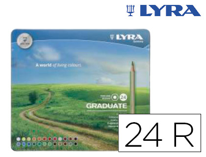 LAPICES DE COLORES LYRA GRADUATE CAJA METALICA DE 24 COLORES SURTIDOS