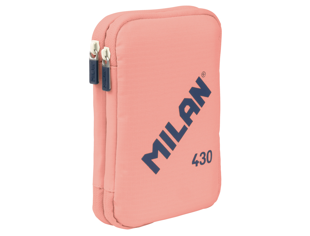 PLUMIER ESCOLAR MILAN 430 SINCE 1918 DOBLE CON ACCESORIOS COLOR ROSA 195X50X130 MM