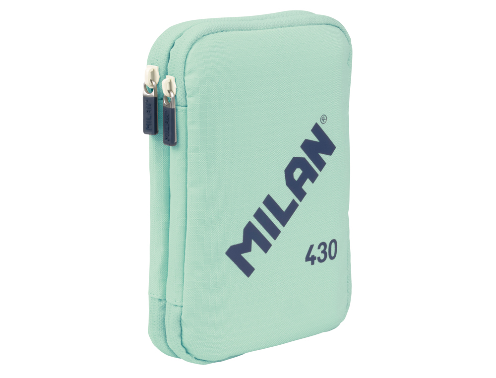 PLUMIER ESCOLAR MILAN 430 SINCE 1918 DOBLE CON ACCESORIOS COLOR VERDE 195X50X130 MM